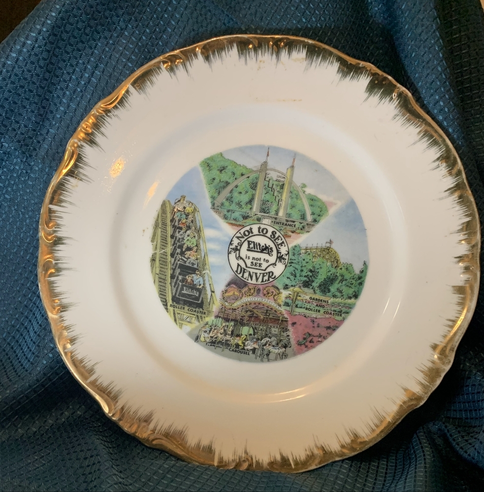 Denver Souvenir Plate with Gold Trim